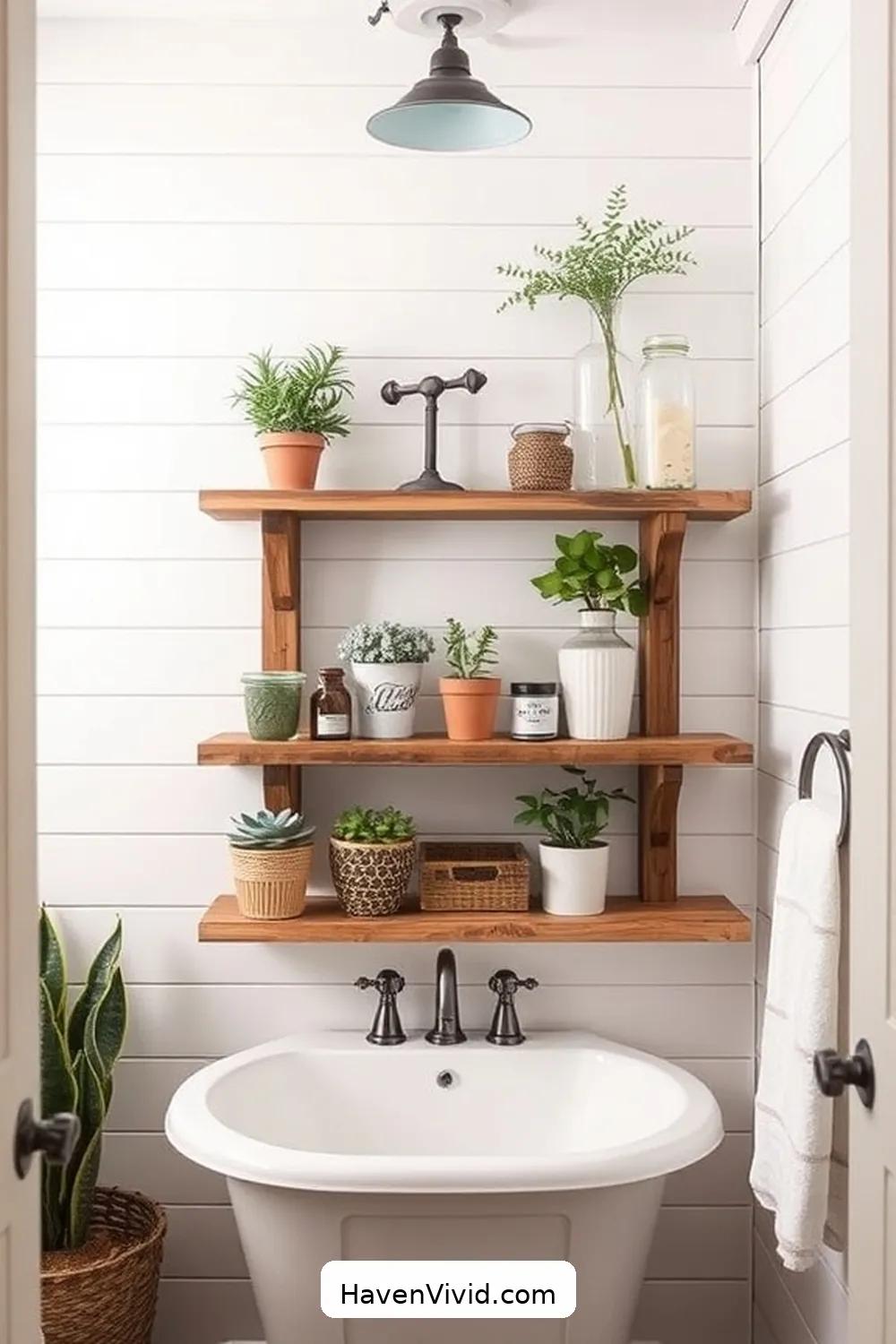 Create a Farmhouse Bathroom Aesthetic Using Recycled Wood 4 Rustic Wood Shelving Solutions for Create a Farmhouse Bathroom Aesthetic Using Recycled Wood