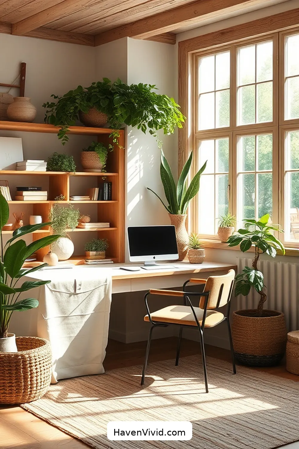 Implementing Natural Elements for Create a Farmhouse Home Office Using Organic Cotton Decor