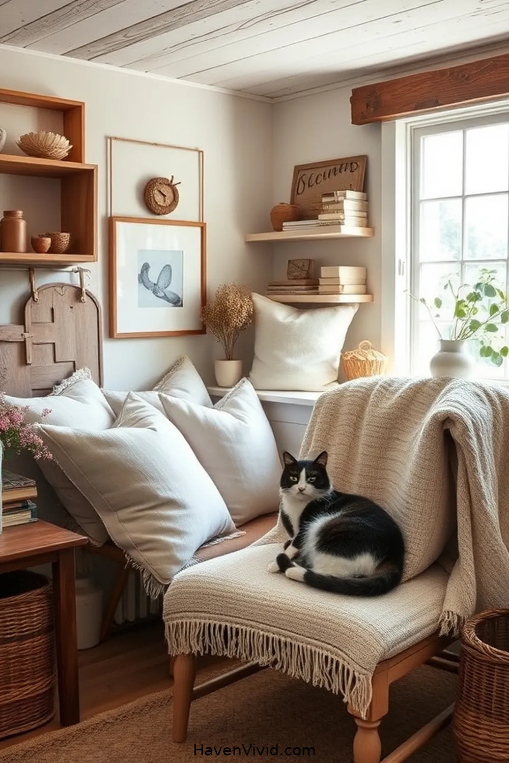 Incorporating Cushions and Throws for Create a Farmhouse Home Office Using Organic Cotton Decor