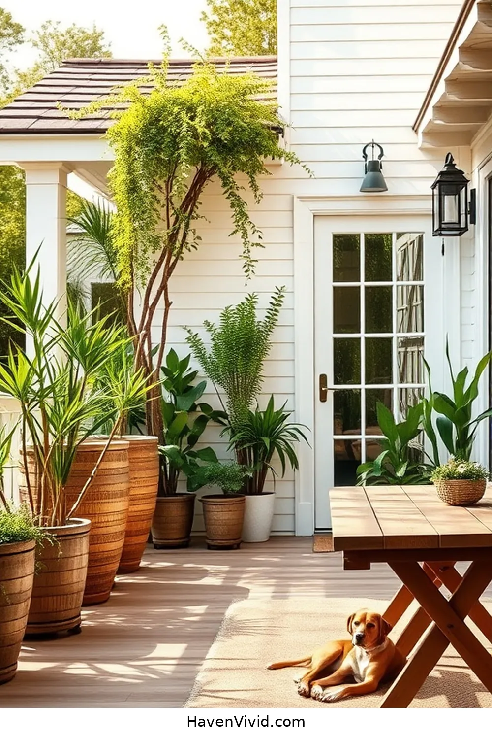 Create a Farmhouse Outdoor Patio Using Bamboo Accents 6 Bamboo Planters: Adding Greenery to Your Space for Create a Farmhouse Outdoor Patio Using Bamboo Accents