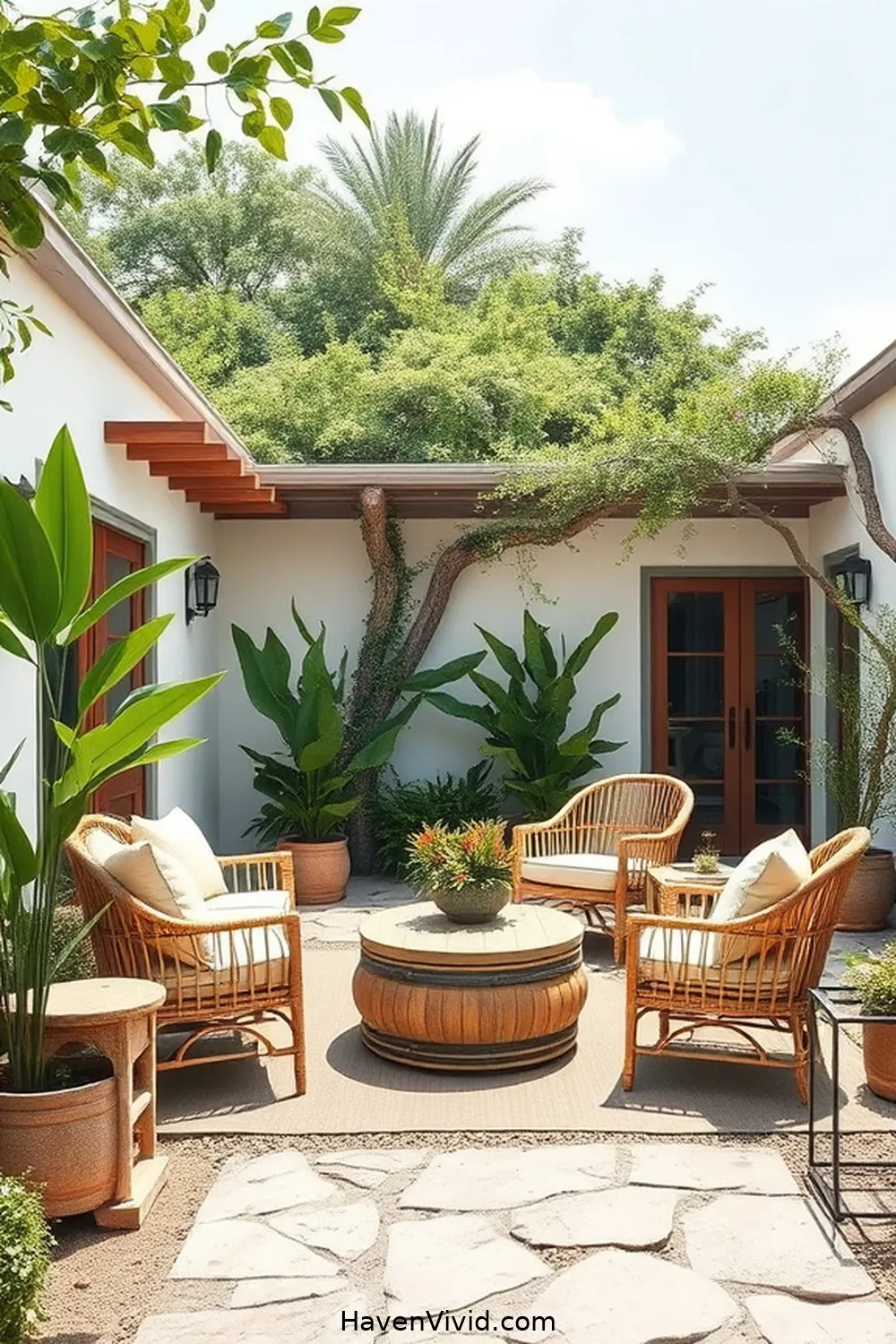 Create a Farmhouse Outdoor Patio Using Bamboo Accents 11 Combining Bamboo With Other Natural Materials for Create a Farmhouse Outdoor Patio Using Bamboo Accents