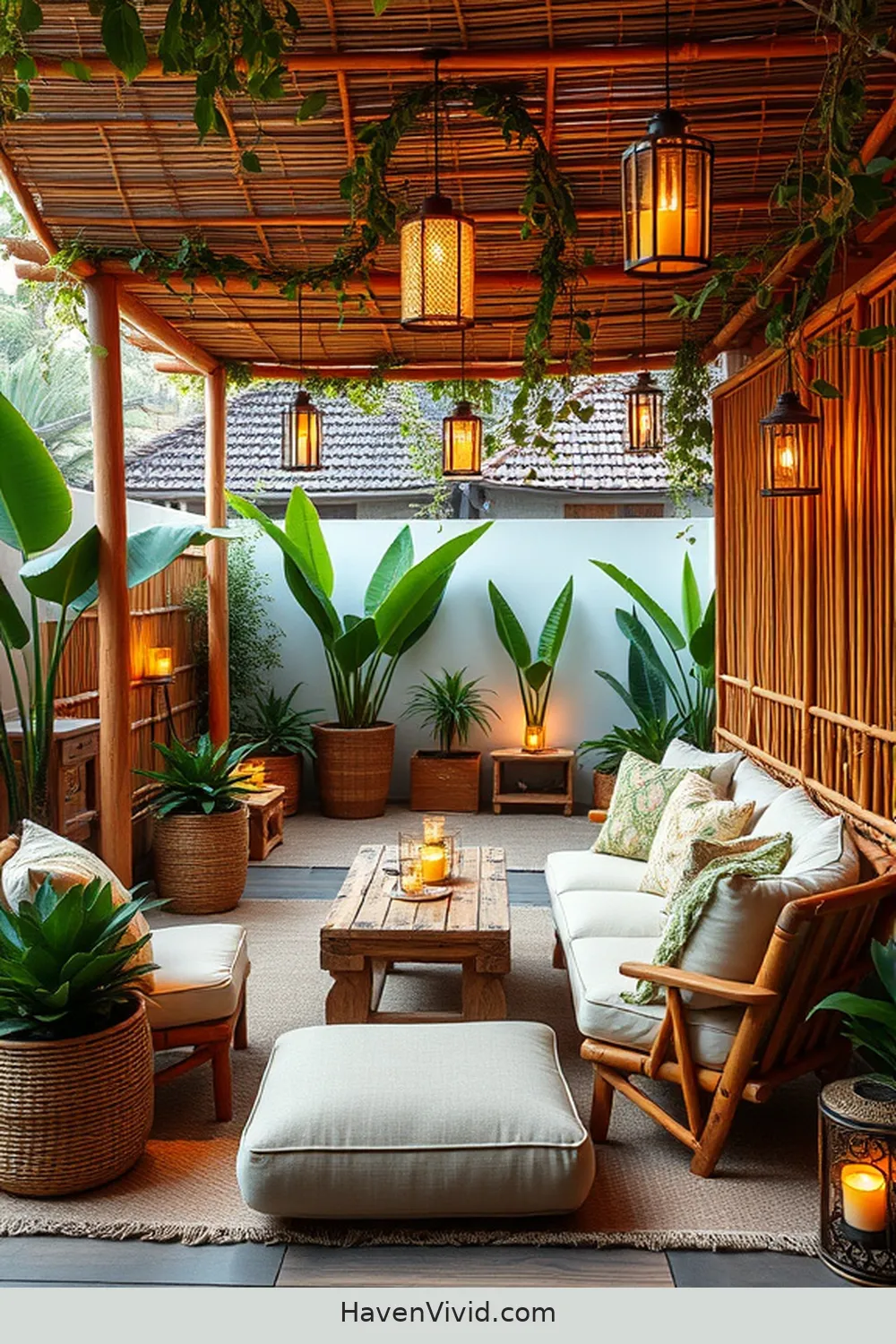 Create a Farmhouse Outdoor Patio Using Bamboo Accents 13 Designing a Cozy Bamboo Lounge Area for Create a Farmhouse Outdoor Patio Using Bamboo Accents