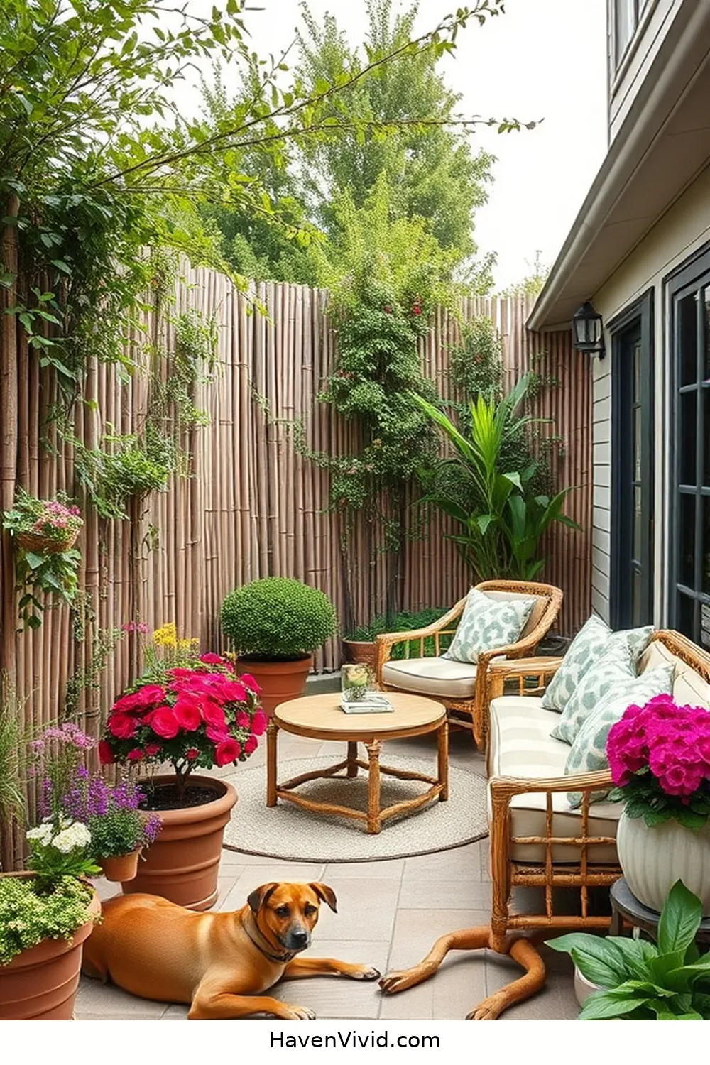 Create a Farmhouse Outdoor Patio Using Bamboo Accents 5 Incorporating Bamboo Fencing for Privacy and Style for Create a Farmhouse Outdoor Patio Using Bamboo Accents