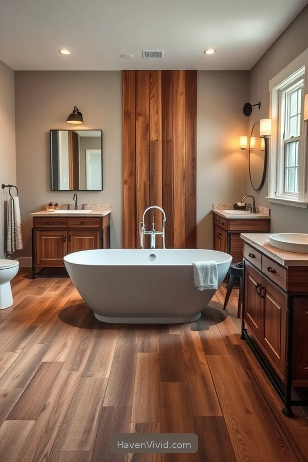 Create a Glamorous Bathroom Using Recycled Wood for a Luxurious Lifestyle 11 Mixing Modern and Rustic Elements for Create a Glamorous Bathroom Using Recycled Wood for a Luxurious Lifestyle