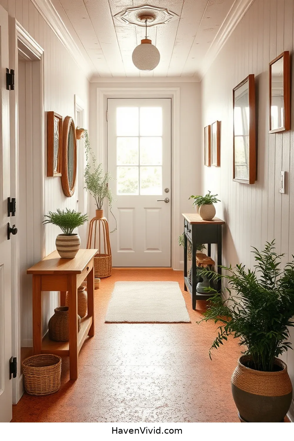 Color Palette Inspiration for a Farmhouse Hallway for Create a Warm Farmhouse Hallway Using Cork Flooring