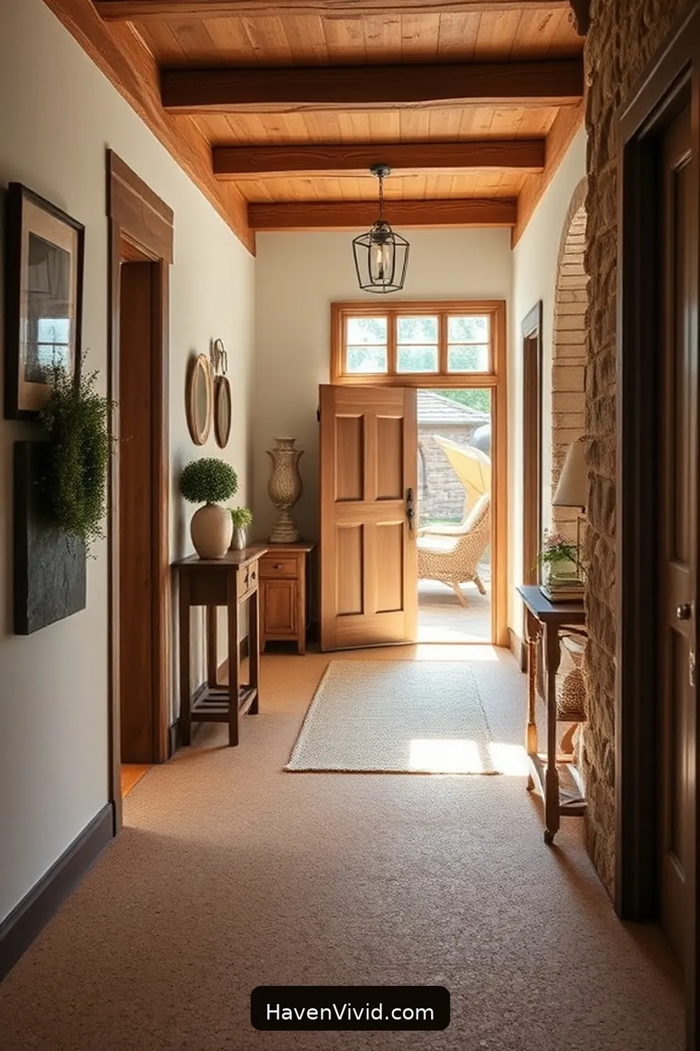 Combining Cork With Other Natural Materials for Create a Warm Farmhouse Hallway Using Cork Flooring
