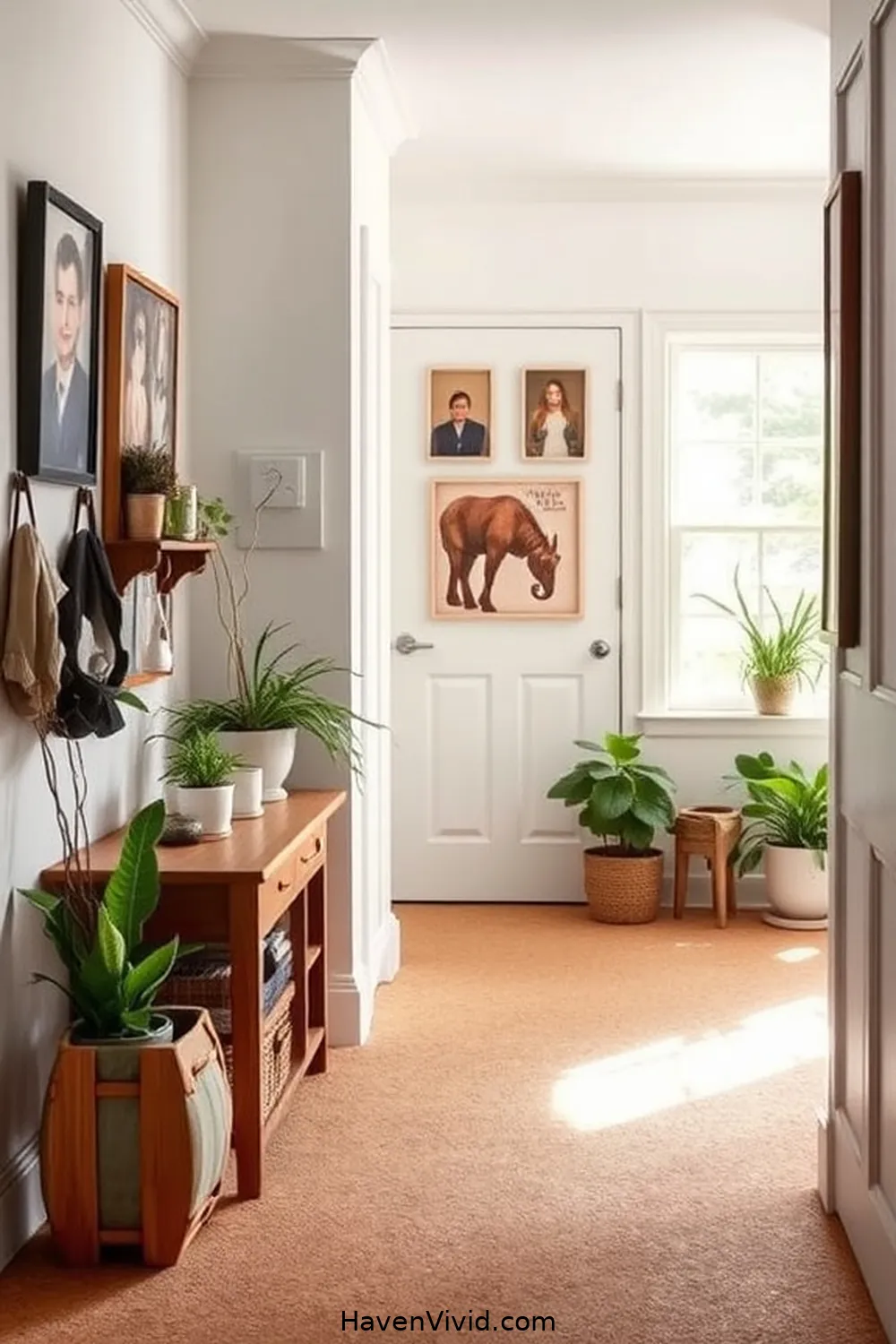 Personalizing Your Farmhouse Hallway With Art and Plants for Create a Warm Farmhouse Hallway Using Cork Flooring