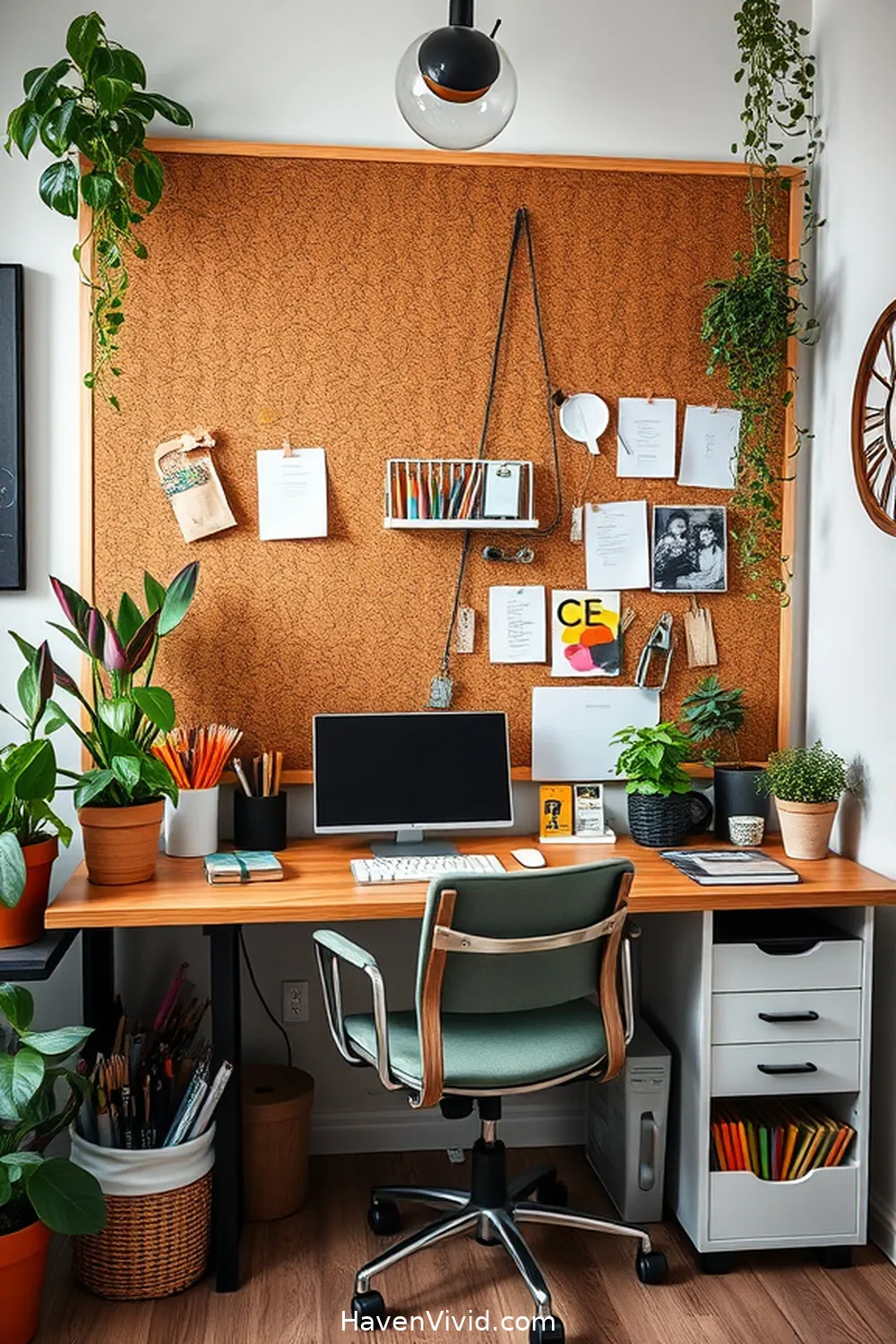 Creating Artistic Home Office Spaces Using Cork: A Step-by-Step Guide 7 Utilizing Cork as a Unique Pinboard for Inspiration for Creating Artistic Home Office Spaces Using Cork: A Step-by-Step Guide