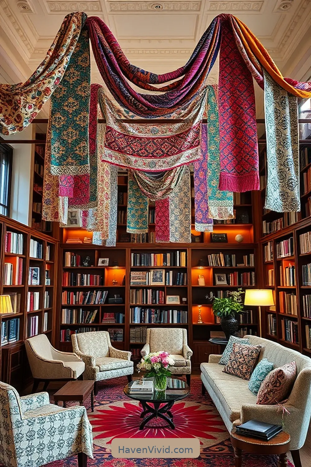 Creating a Glamorous Library Using Upcycled Fabric for a Chic Lifestyle 9 Fashioning Fabric Banners and Garlands for a Unique Touch for Creating a Glamorous Library Using Upcycled Fabric for a Chic Lifestyle