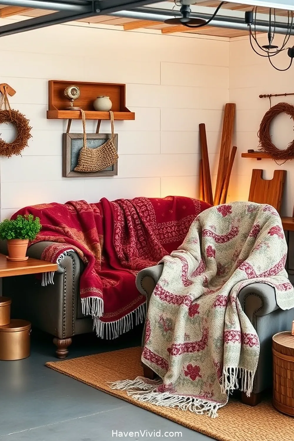 DIY Guide to Farmhouse Living in Your Garage Using Upcycled Fabric 8 Creating Cozy Throw Blankets for DIY Guide to Farmhouse Living in Your Garage Using Upcycled Fabric