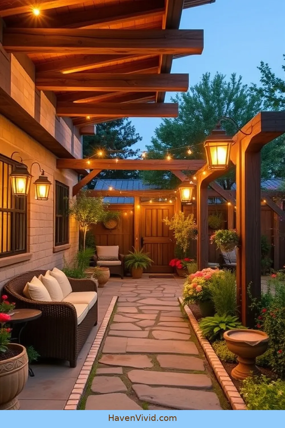 Design Ideas for Farmhouse Living on an Outdoor Patio Using Solar-Powered Lights 5 Use Hanging Solar Lights for a Rustic Touch for Design Ideas for Farmhouse Living on an Outdoor Patio Using Solar-Powered Lights