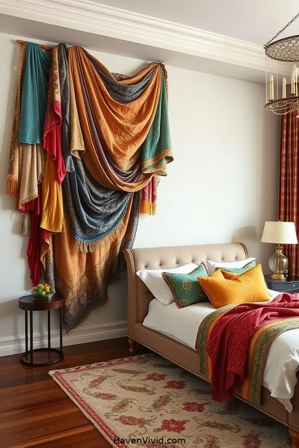 Designing a Glamorous Bedroom Using Upcycled Fabric: Tips for a Stylish Lifestyle 6 DIY Fabric Wall Art: Adding Color and Texture for Designing a Glamorous Bedroom Using Upcycled Fabric: Tips for a Stylish Lifestyle