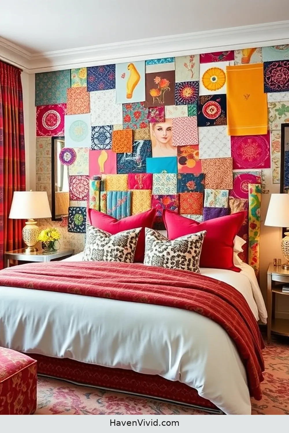 Designing a Glamorous Bedroom Using Upcycled Fabric: Tips for a Stylish Lifestyle 13 Personalizing Your Space With Fabric Collages for Designing a Glamorous Bedroom Using Upcycled Fabric: Tips for a Stylish Lifestyle