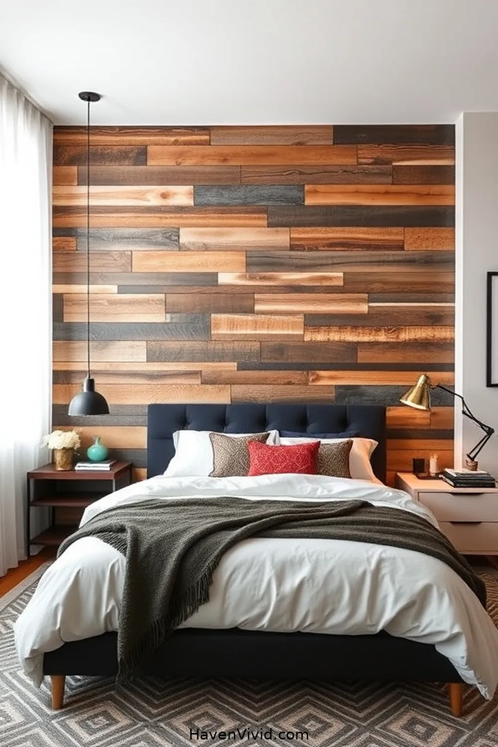 Designing an Urban Bedroom Using Recycled Wood 6 Designing an Accent Wall With Recycled Materials for Designing an Urban Bedroom Using Recycled Wood
