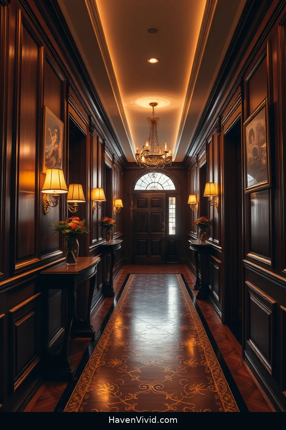 Elegant Hallway Designs Using Reclaimed Materials for a Glamorous Lifestyle 3 Vintage Wood Paneling: A Timeless Touch for Elegant Hallway Designs Using Reclaimed Materials for a Glamorous Lifestyle