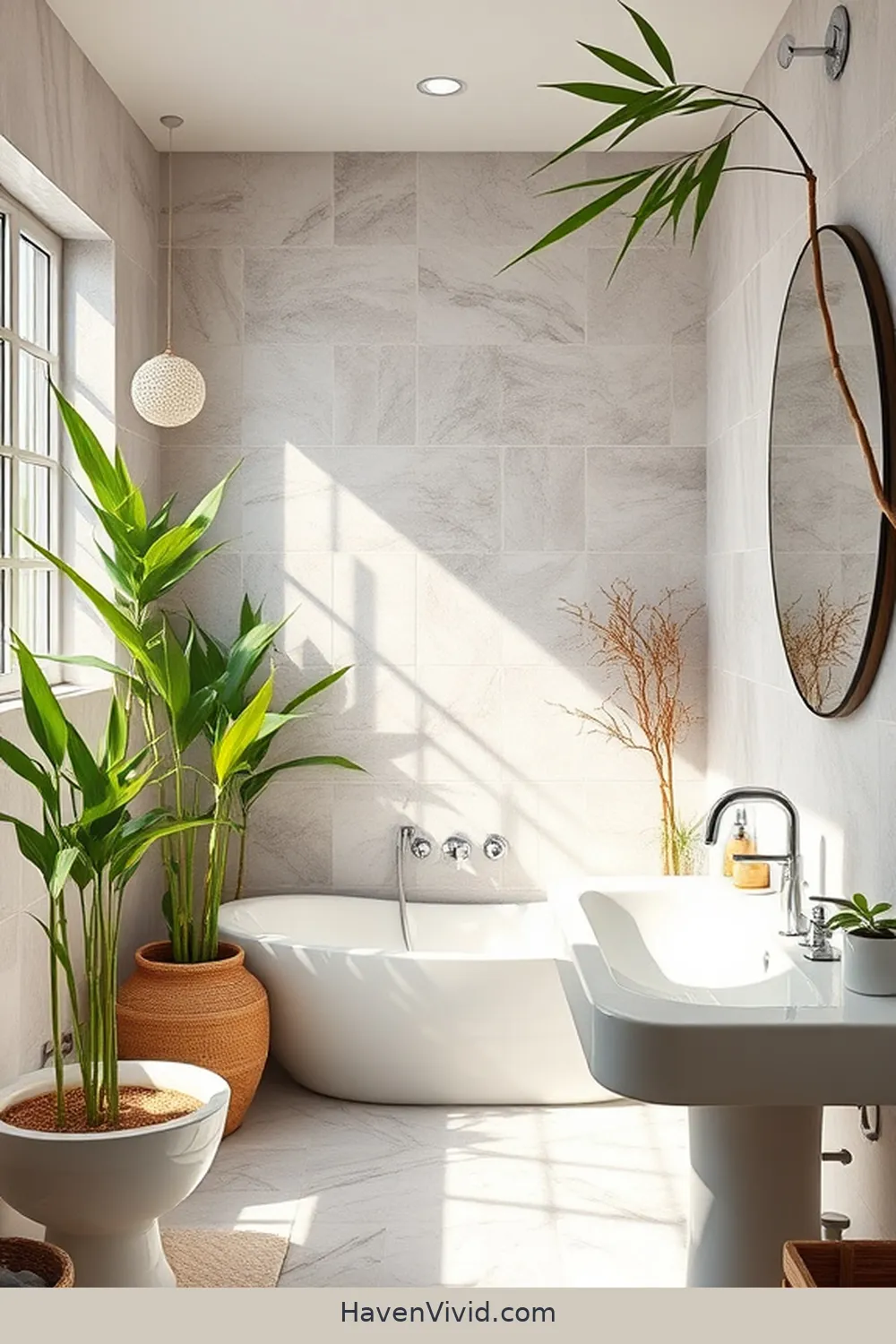 Embrace Coastal Living in Your Bathroom Using Bamboo 10 Adding Bamboo Plants for Freshness for Embrace Coastal Living in Your Bathroom Using Bamboo