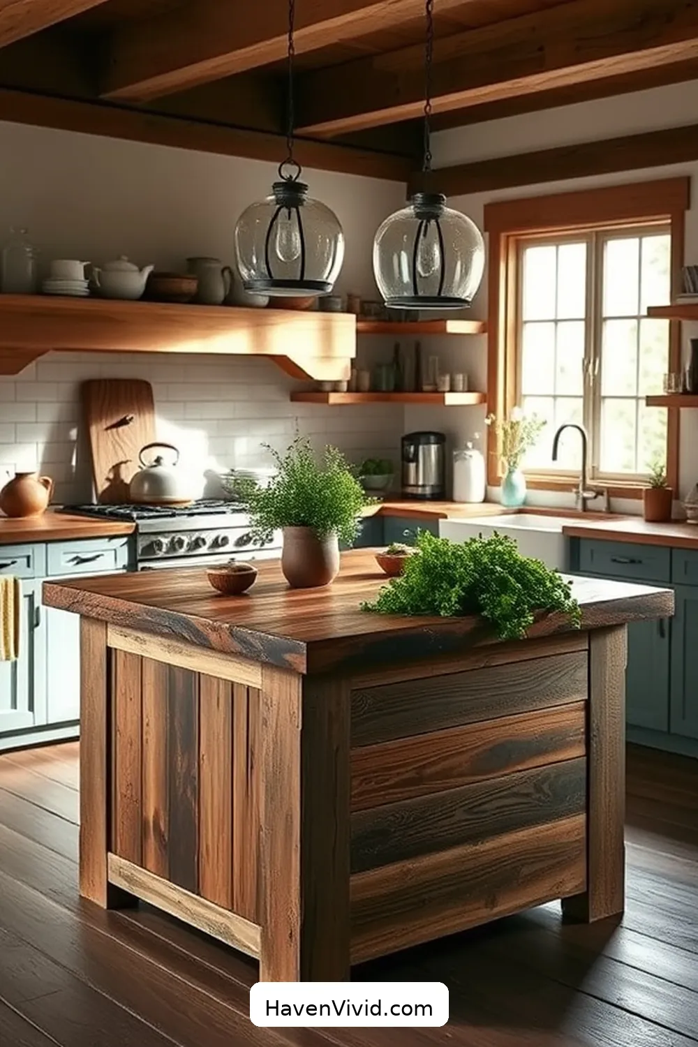 Embrace Farmhouse Living in Your Kitchen Using Reclaimed Materials 6 Crafting a Stunning Reclaimed Wood Island for Embrace Farmhouse Living in Your Kitchen Using Reclaimed Materials