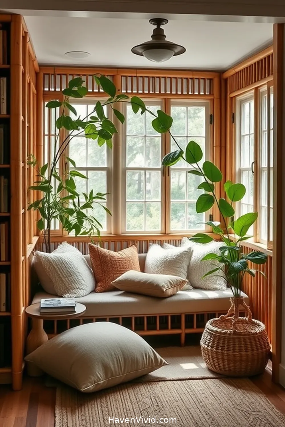 Creating a Bamboo Reading Nook: Comfort Meets Aesthetics for Embrace Farmhouse Living in Your Library Using Bamboo