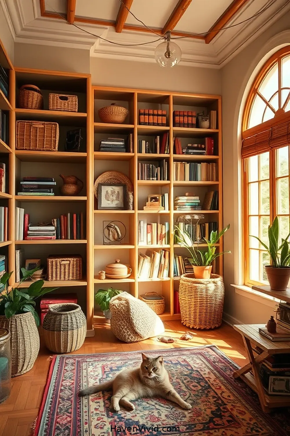 Incorporating Bamboo Accessories: Shelves, Baskets, and More for Embrace Farmhouse Living in Your Library Using Bamboo