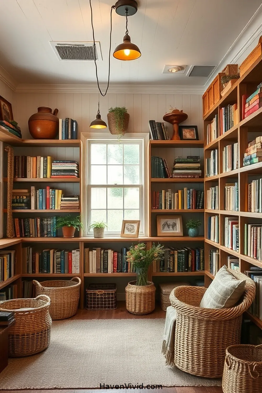 Incorporating Rustic Furniture and Decor for Embrace Farmhouse Living in Your Library Using Solar-Powered Lights
