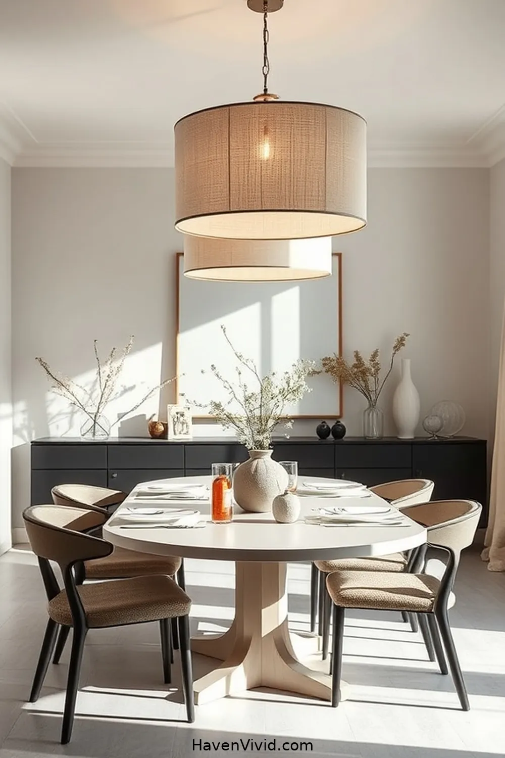 Embrace a Minimalist Lifestyle in Your Dining Room Using Upcycled Fabric 9 Enhancing Lighting With Fabric Lampshades for Embrace a Minimalist Lifestyle in Your Dining Room Using Upcycled Fabric