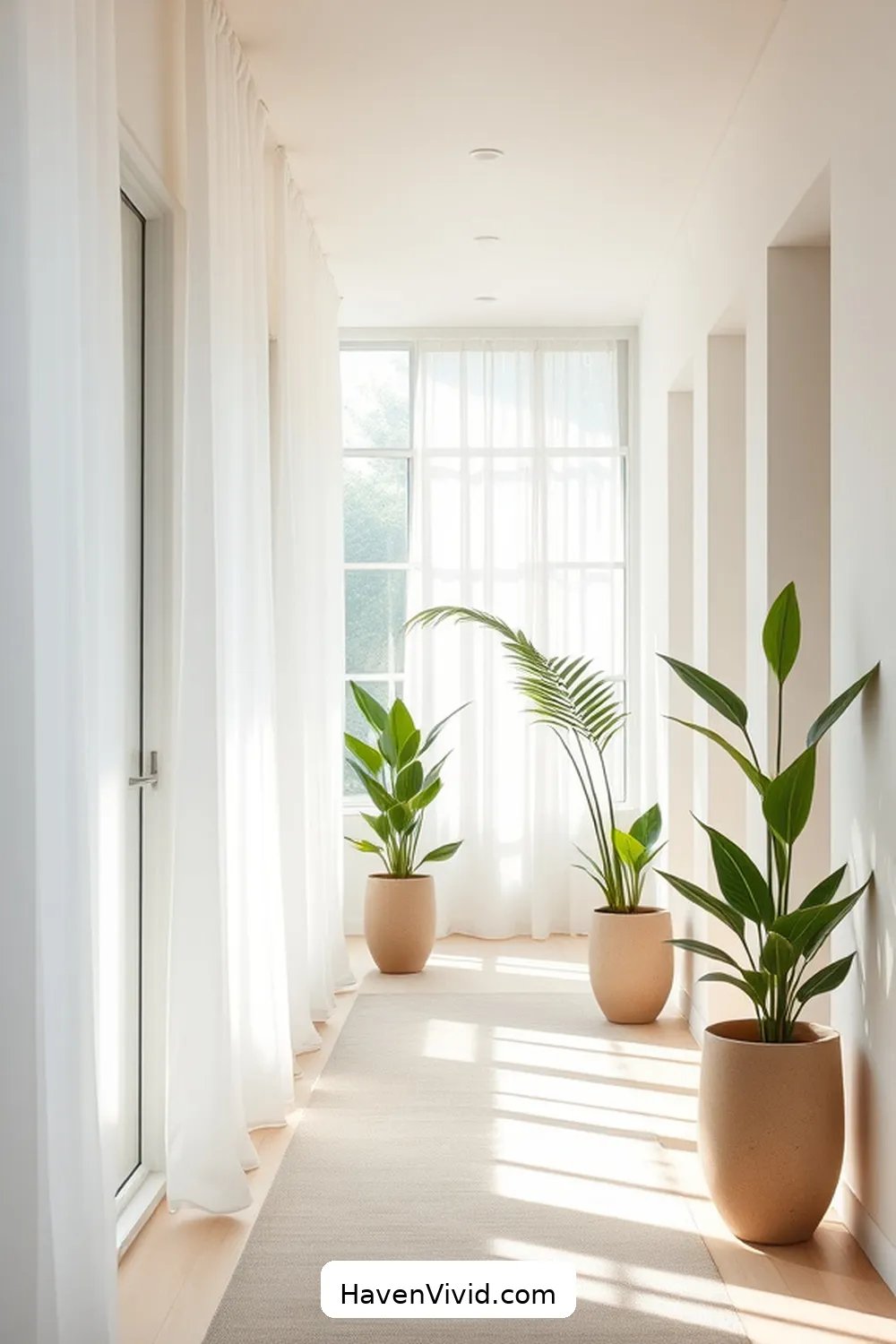 Utilizing Natural Light and Greenery for Embrace a Minimalist Lifestyle in Your Hallway Using Organic Cotton