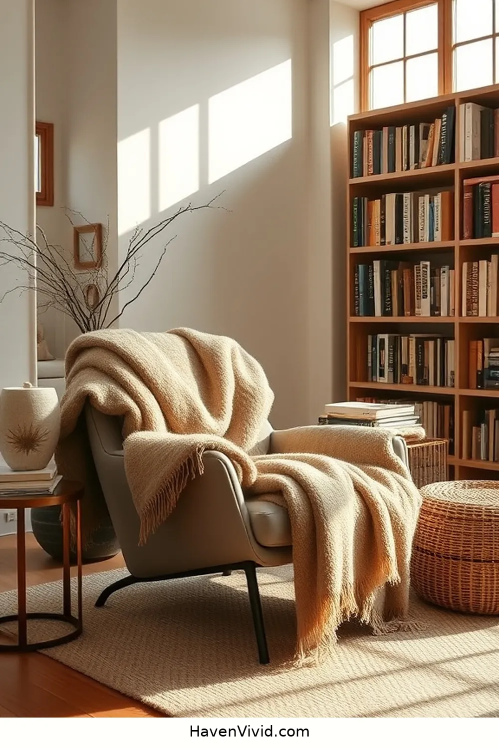 Embrace a Minimalist Lifestyle in Your Library Using Natural Fibers 7 Wool: Textured Accents for Comfort for Embrace a Minimalist Lifestyle in Your Library Using Natural Fibers