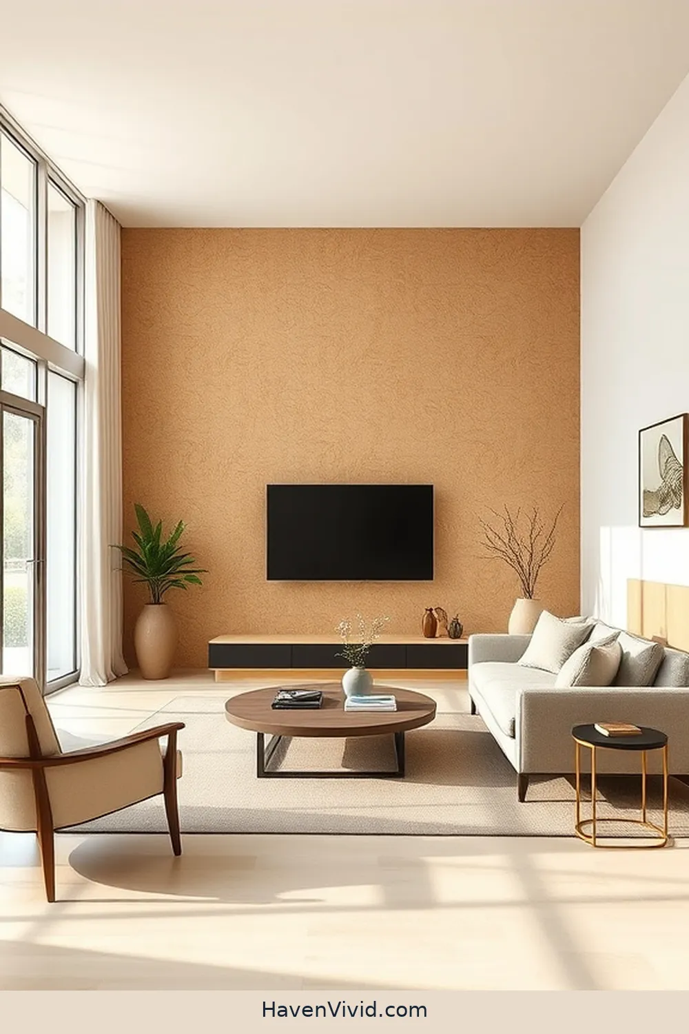 Embrace a Minimalist Lifestyle in Your Living Room Using Cork 6 Cork Wall Treatments: Texture and Style for Embrace a Minimalist Lifestyle in Your Living Room Using Cork