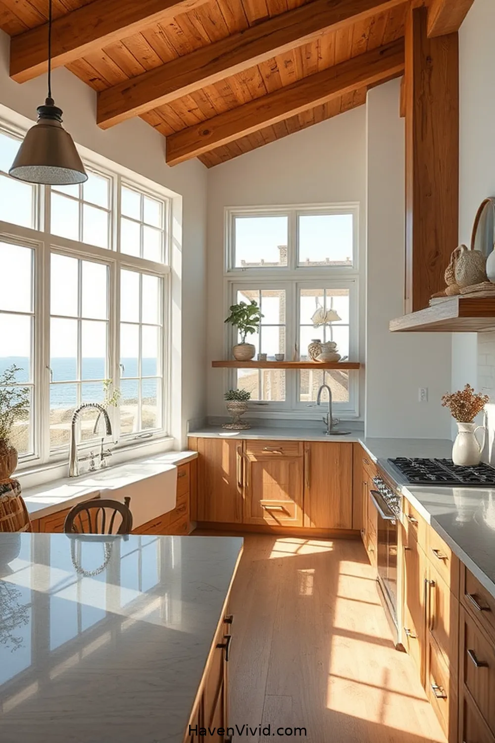 Embracing Coastal Living in Your Kitchen Using Recycled Wood 12 Enhancing Natural Light With Wood for Embracing Coastal Living in Your Kitchen Using Recycled Wood