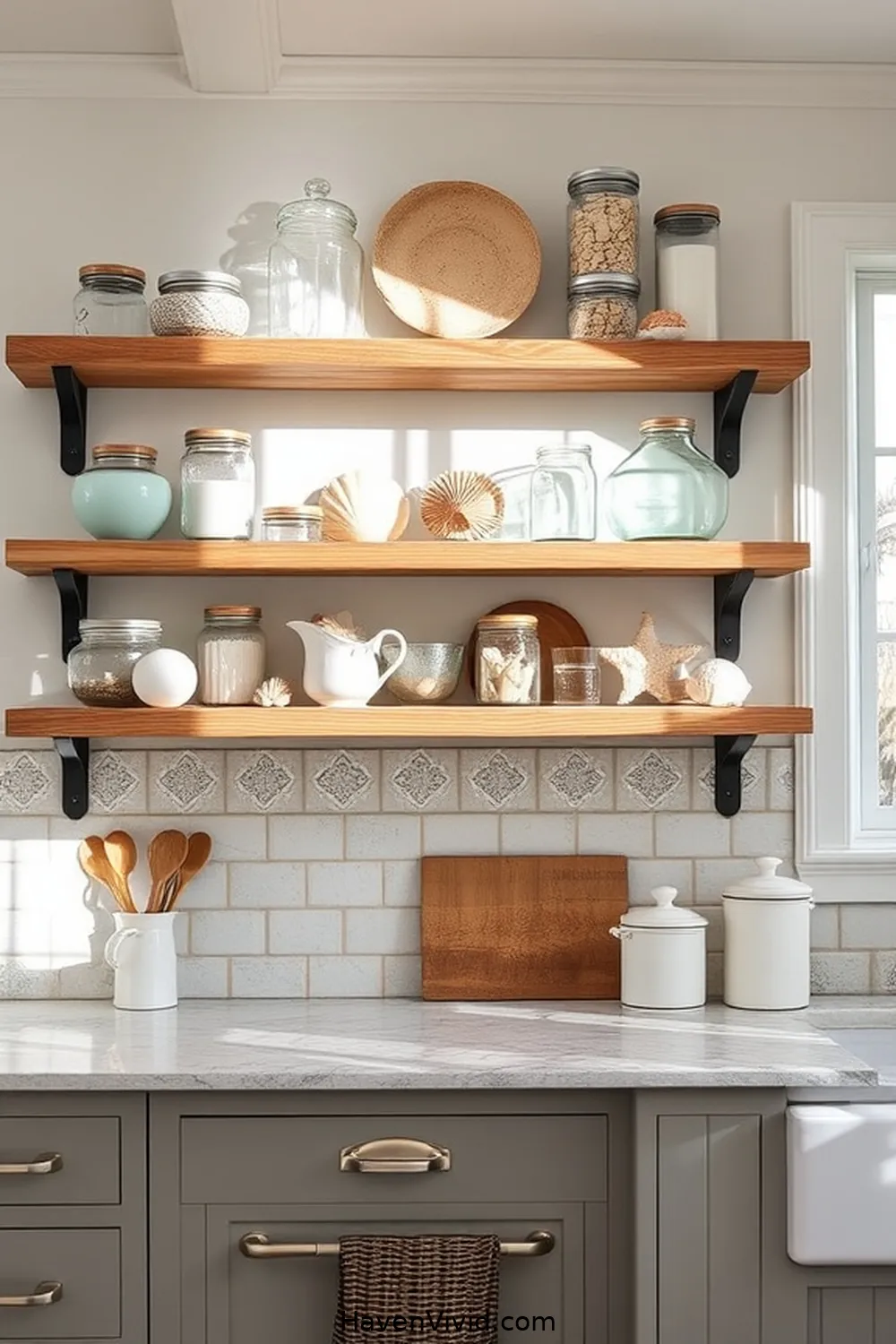 Embracing Coastal Living in Your Kitchen Using Recycled Wood 6 Rustic Wood Shelving Ideas for Embracing Coastal Living in Your Kitchen Using Recycled Wood