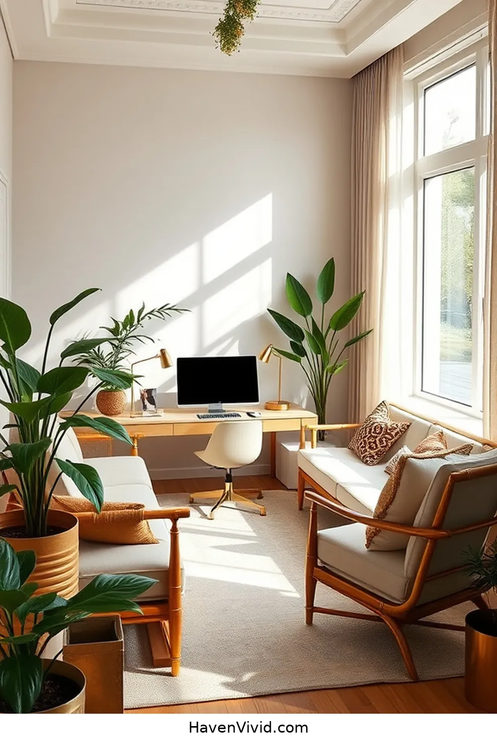 How to Achieve a Glamorous Home Office Lifestyle Using Bamboo 11 Blending Bamboo With Other Materials for How to Achieve a Glamorous Home Office Lifestyle Using Bamboo