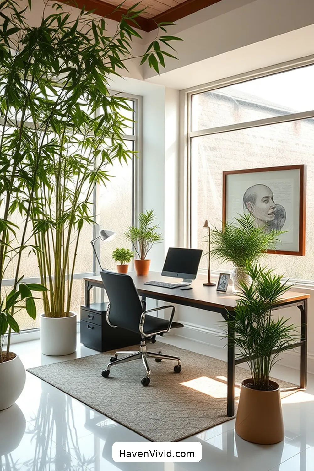 How to Achieve a Glamorous Home Office Lifestyle Using Bamboo 6 Creating a Calming Atmosphere With Bamboo Plants for How to Achieve a Glamorous Home Office Lifestyle Using Bamboo
