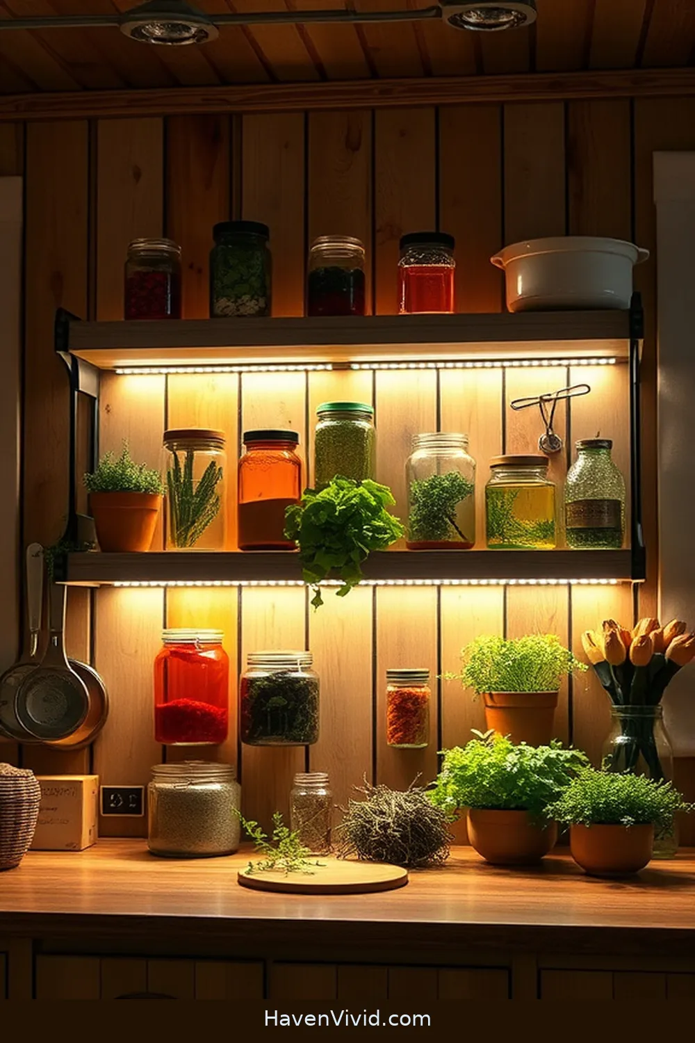Illuminate Your Farmhouse Kitchen Using Solar-Powered Lights: 10 Ways 10 Illuminate Shelves With Solar-Powered LED Strips for Illuminate Your Farmhouse Kitchen Using Solar-Powered Lights: 10 Ways
