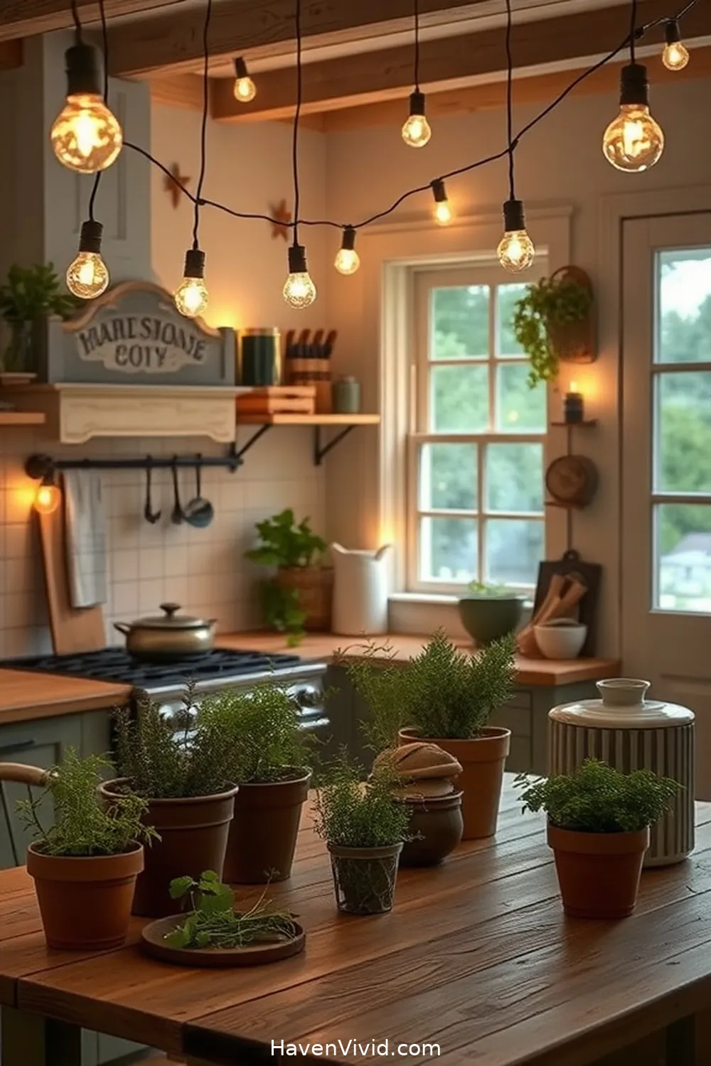 Illuminate Your Farmhouse Kitchen Using Solar-Powered Lights: 10 Ways 3 Use Solar String Lights for a Cozy Atmosphere for Illuminate Your Farmhouse Kitchen Using Solar-Powered Lights: 10 Ways