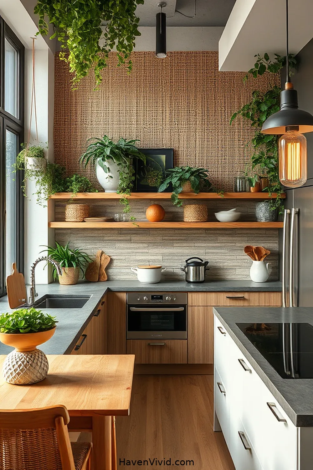 Inspiring Ideas for an Urban Living Kitchen Using Natural Fibers 4 Wall Treatments With a Twist: Natural Fiber Wall Panels and Wallpaper for Inspiring Ideas for an Urban Living Kitchen Using Natural Fibers