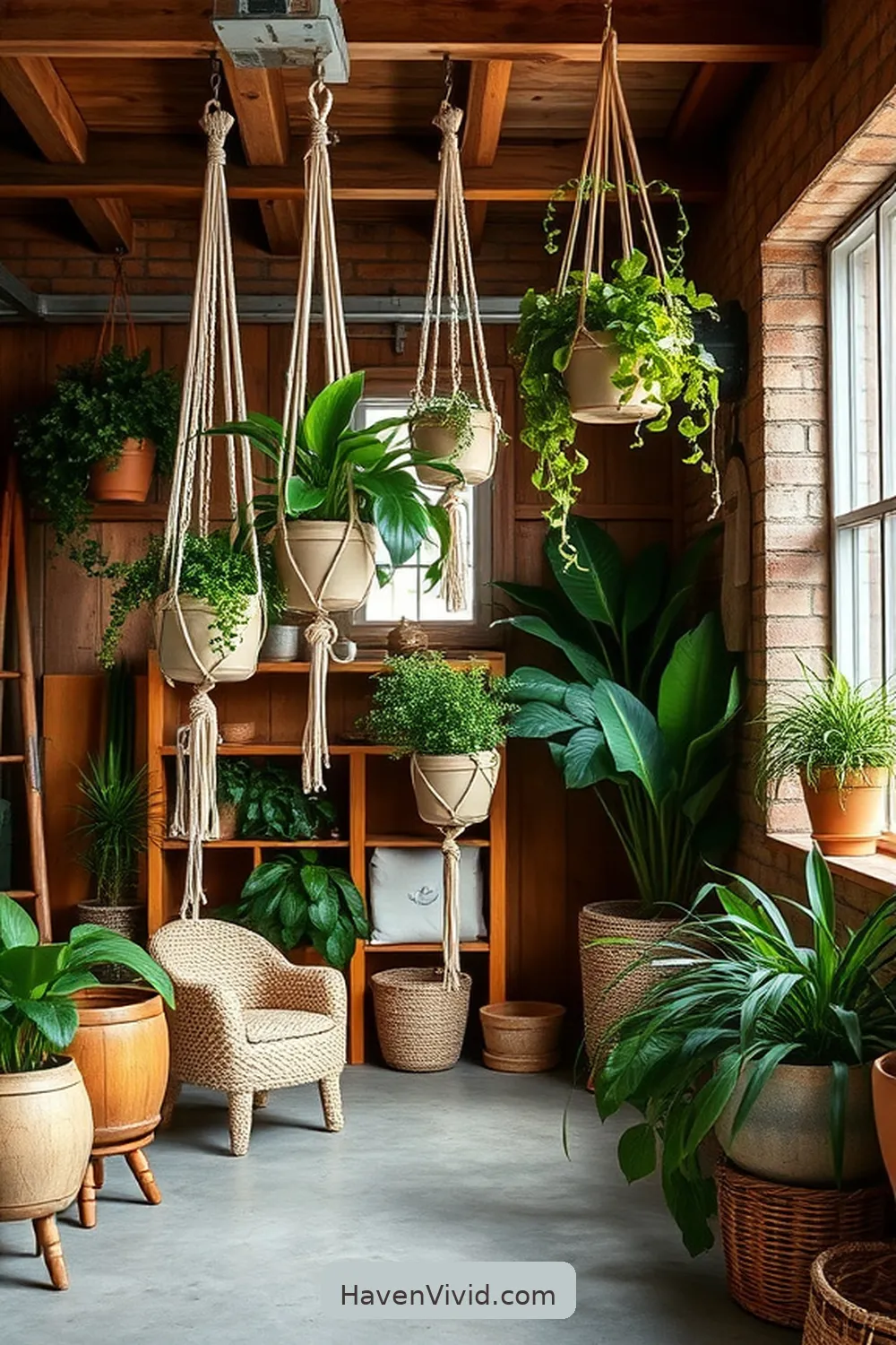 Add Natural Elements and Plants for Tips for Achieving Farmhouse Living in Your Garage Using Organic Cotton