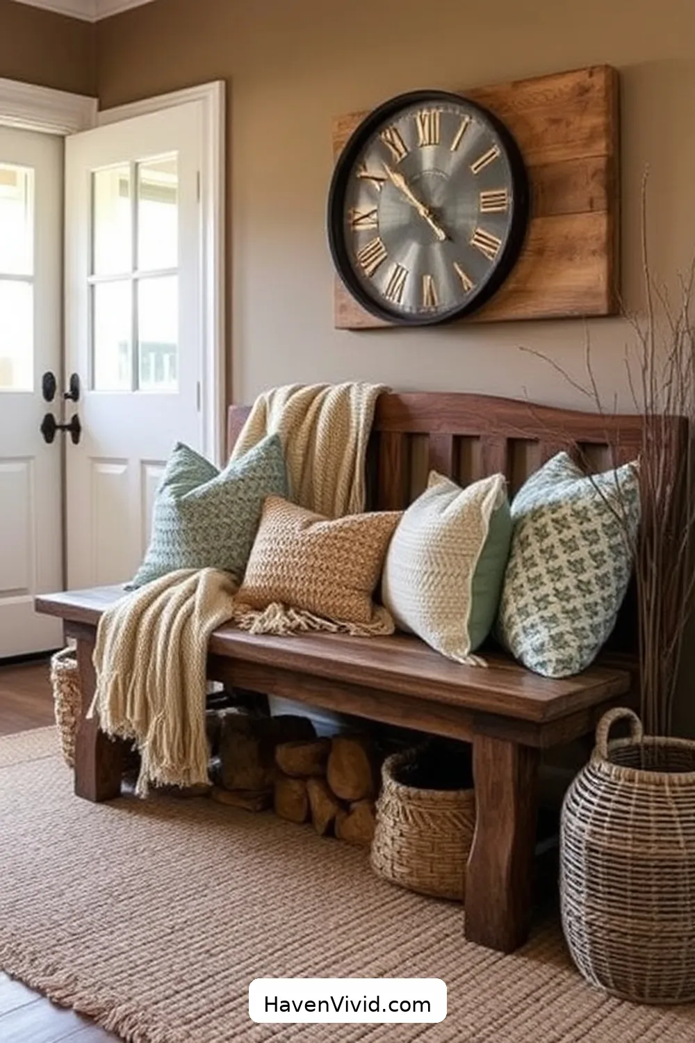 Transform Your Entryway for Farmhouse Living Using Natural Fibers 8 Adding Natural Fiber Accents With Throws and Pillows for Transform Your Entryway for Farmhouse Living Using Natural Fibers