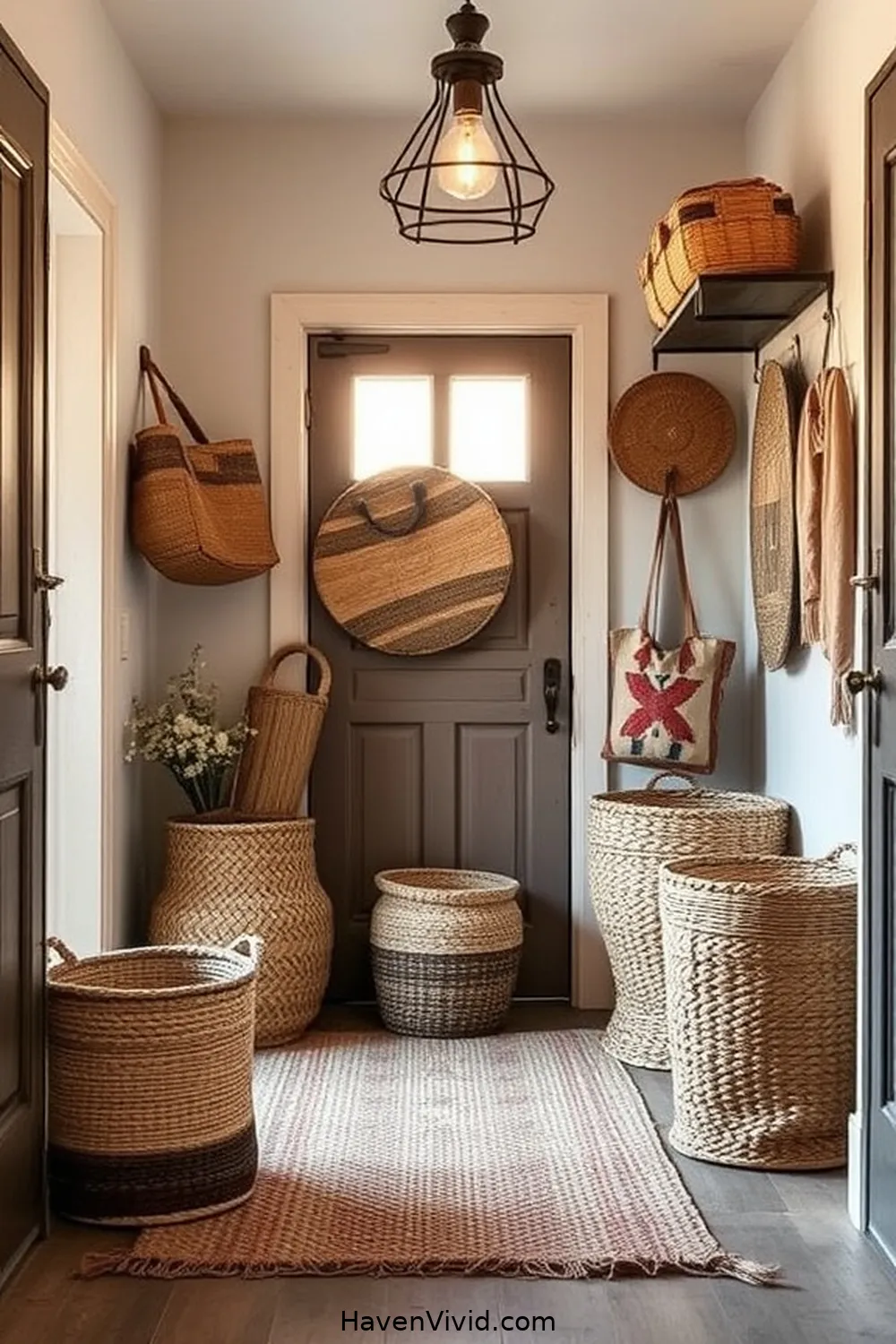 Transform Your Entryway for Farmhouse Living Using Natural Fibers 7 Stylish Storage Solutions With Woven Baskets for Transform Your Entryway for Farmhouse Living Using Natural Fibers