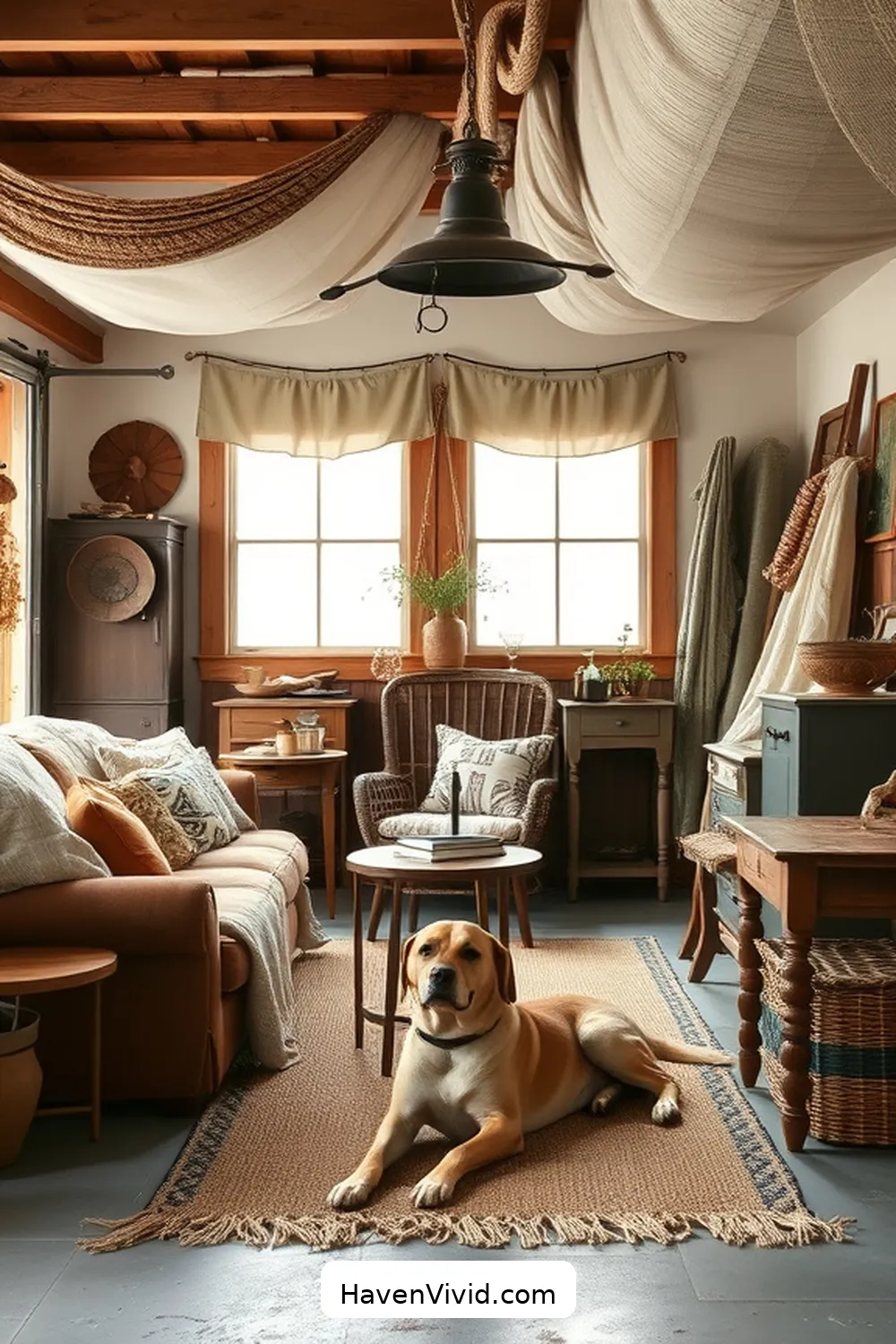 Transform Your Garage Into Farmhouse Living Using Reclaimed Materials 8 Adding Texture With Reclaimed Fabrics for Transform Your Garage Into Farmhouse Living Using Reclaimed Materials