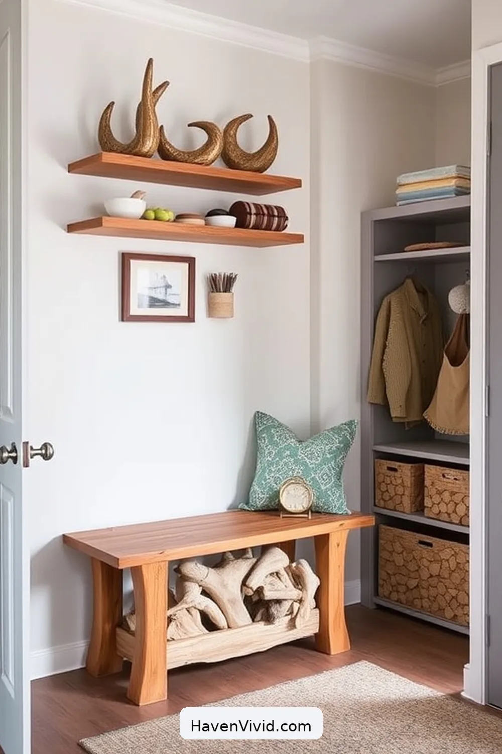 Creative Storage Solutions Using Recycled Wood for Transform Your Hallway for Coastal Living Using Recycled Wood