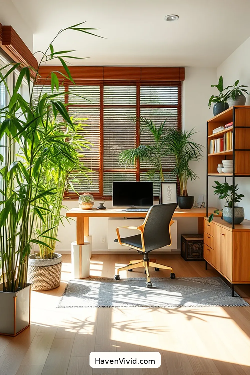Transform Your Home Office for Farmhouse Living Using Bamboo 7 Adding Bamboo Plants for a Fresh, Natural Atmosphere for Transform Your Home Office for Farmhouse Living Using Bamboo