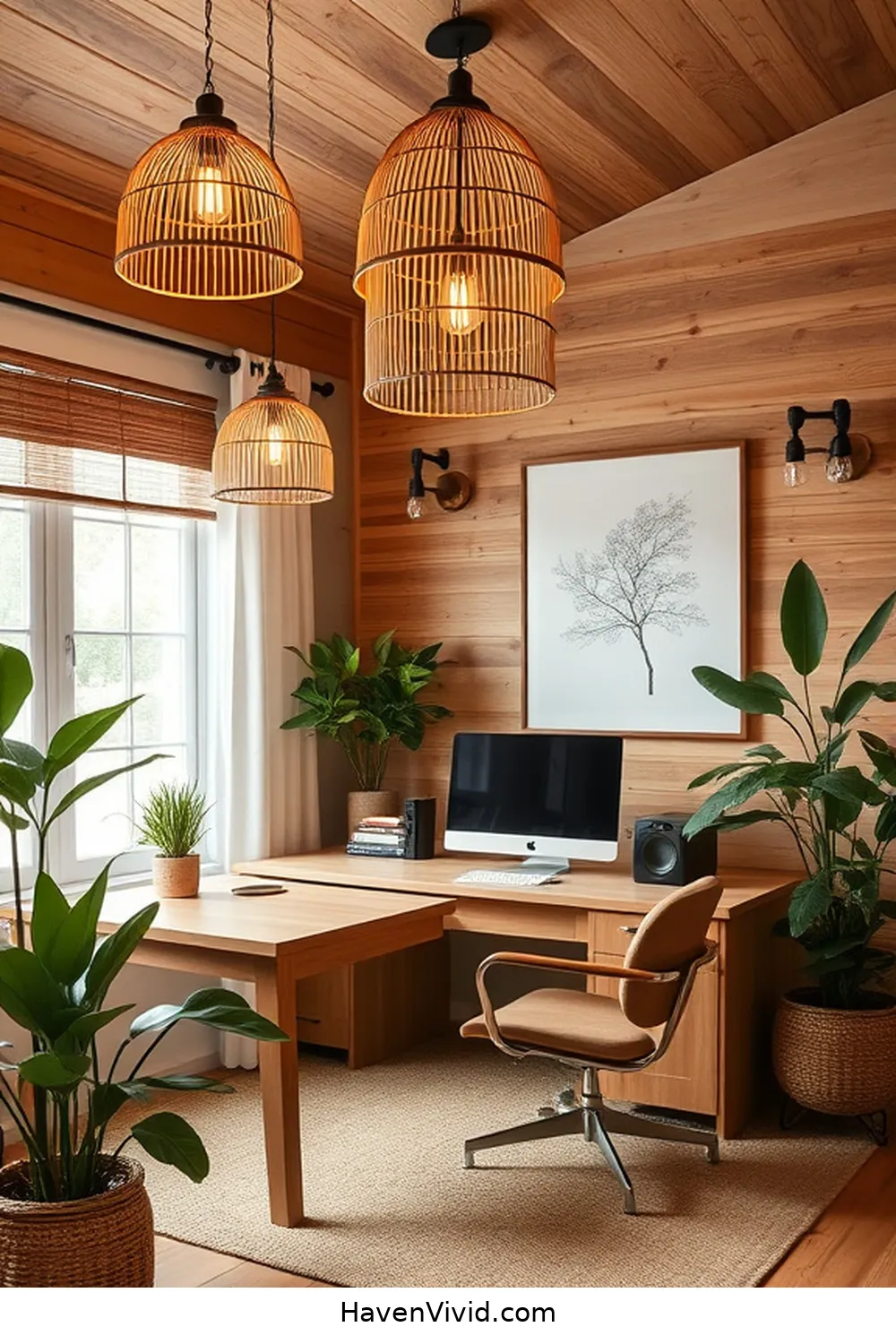 Transform Your Home Office for Farmhouse Living Using Bamboo 9 How to Use Bamboo in Your Office Lighting for Transform Your Home Office for Farmhouse Living Using Bamboo