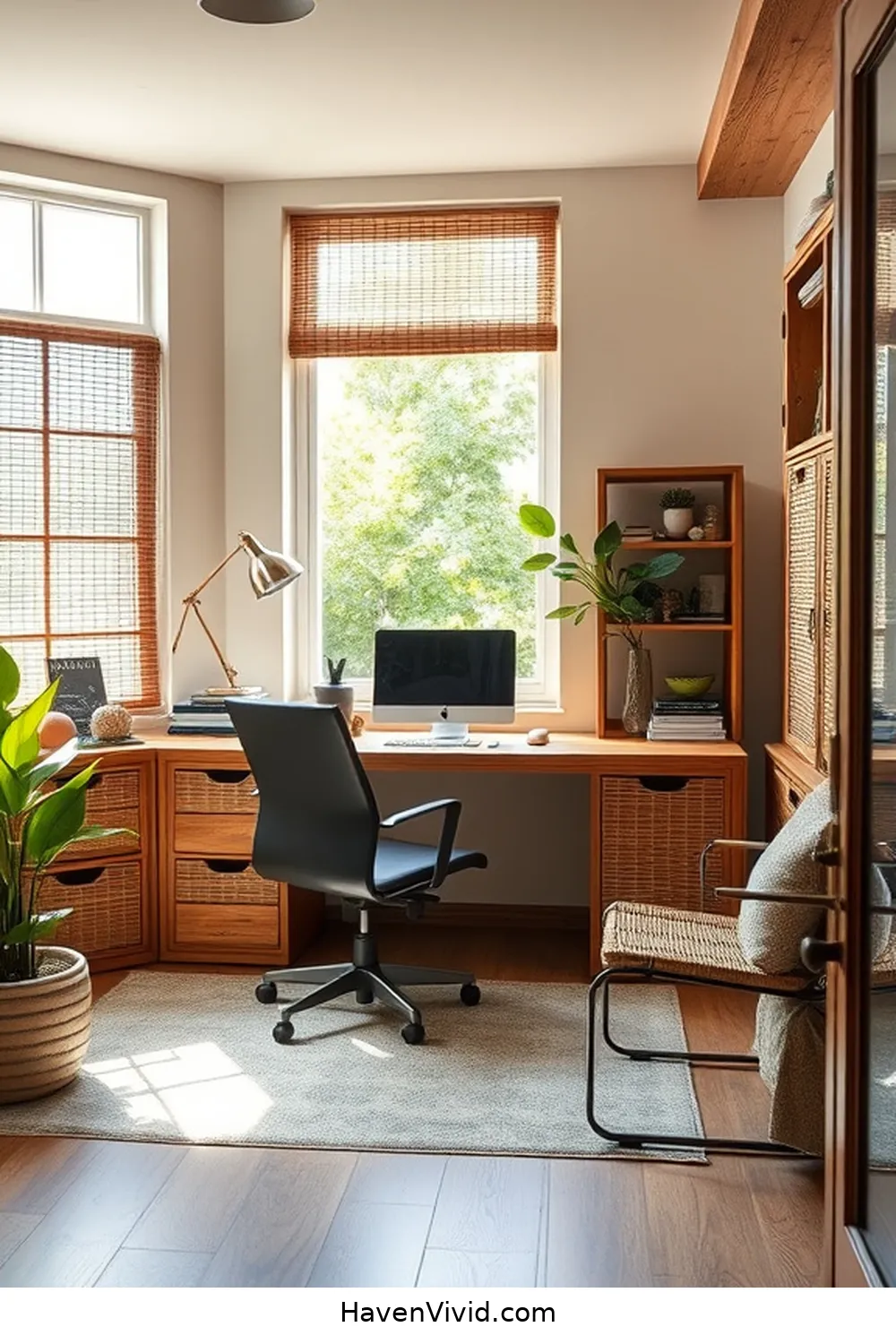 Transform Your Home Office for Farmhouse Living Using Bamboo 14 Organizing Your Workspace With Bamboo Storage Solutions for Transform Your Home Office for Farmhouse Living Using Bamboo