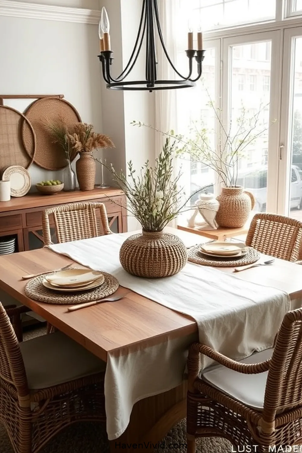 Transform Your Urban Dining Room Using Natural Fibers 13 Accessorizing With Natural Fiber Centerpieces for Transform Your Urban Dining Room Using Natural Fibers