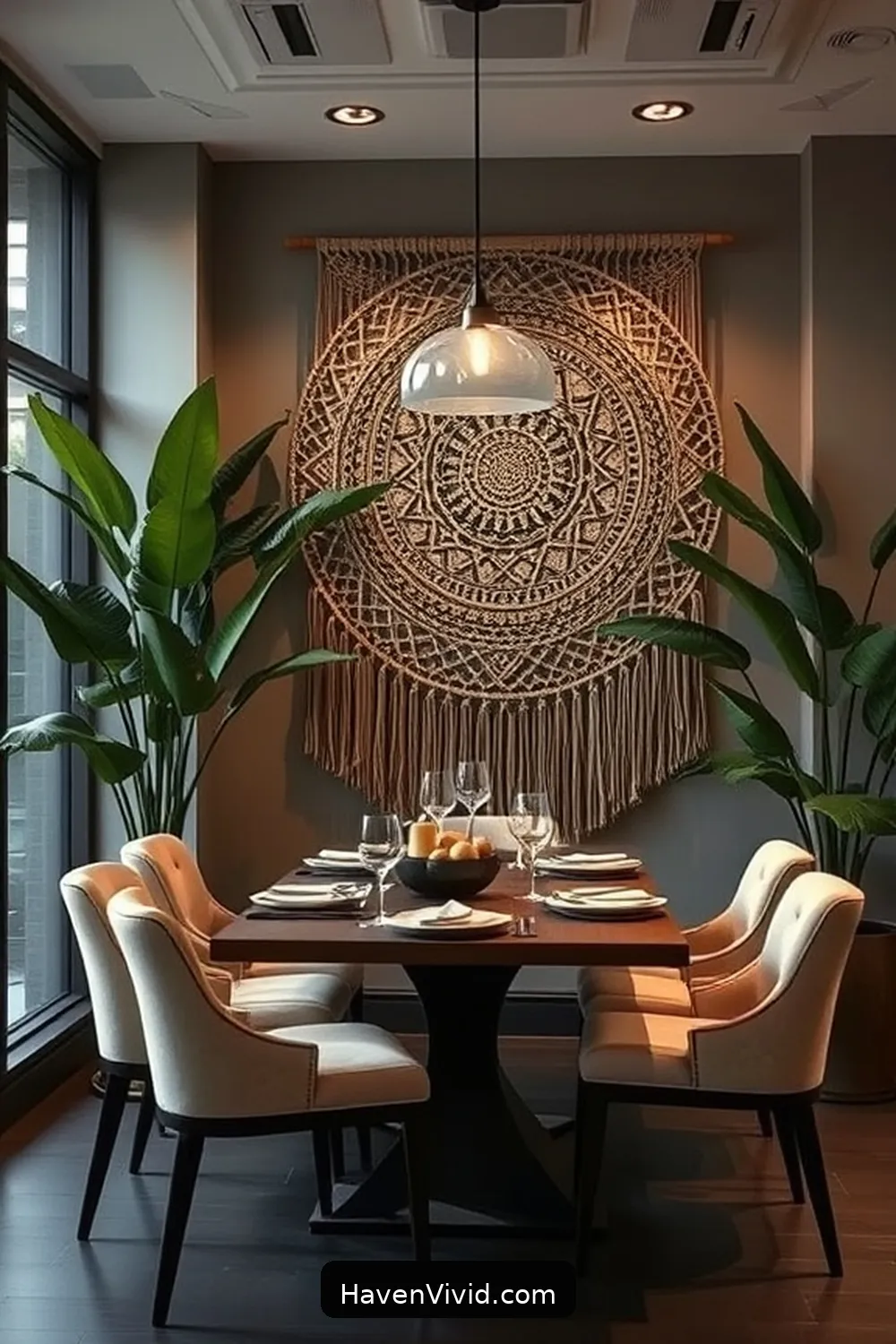 Transform Your Urban Dining Room Using Natural Fibers 8 Creating a Focal Point With a Jute Wall Hanging for Transform Your Urban Dining Room Using Natural Fibers