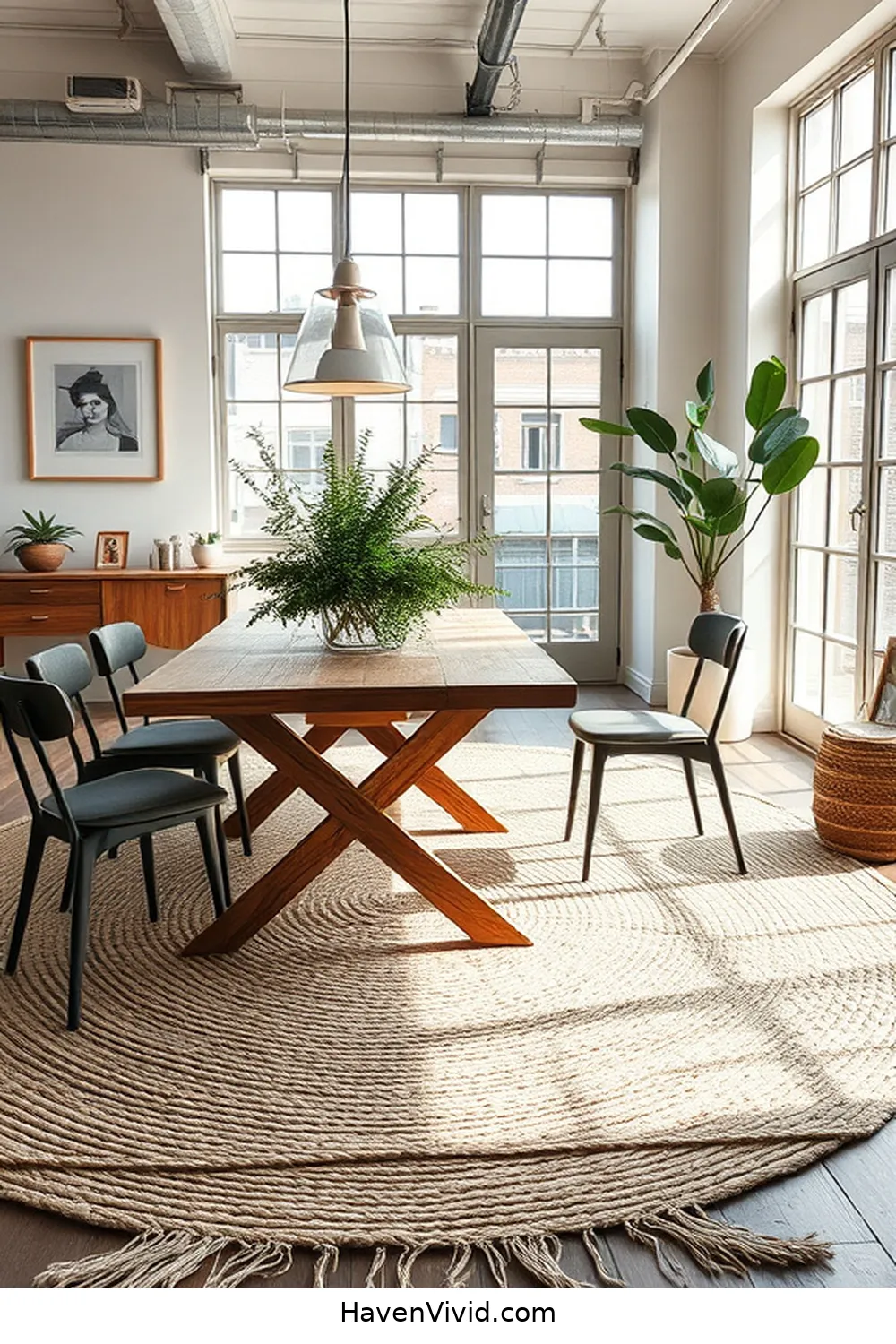Transform Your Urban Dining Room Using Natural Fibers 4 Incorporating Woven Rugs for Added Texture for Transform Your Urban Dining Room Using Natural Fibers