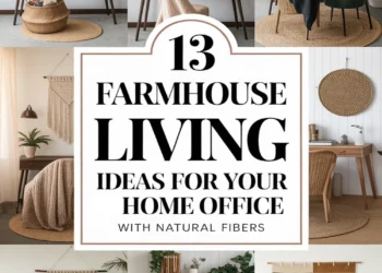 Image for: 13 Ideas for Farmhouse Living in Your Home Office Using Natural Fibers