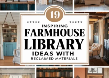Image for: 19 Inspiring Ways for Farmhouse Living in Your Library Using Reclaimed Materials
