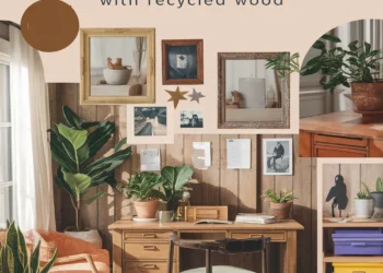 Image for: 19 Tips for a Family-Friendly Living Home Office Using Recycled Wood