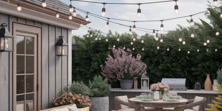 Image for: Design Ideas for Farmhouse Living on an Outdoor Patio Using Solar-Powered Lights